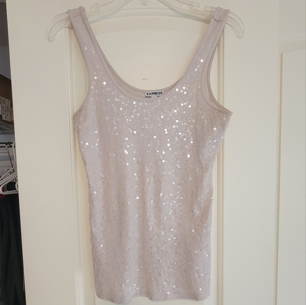 Express sequin tank top
